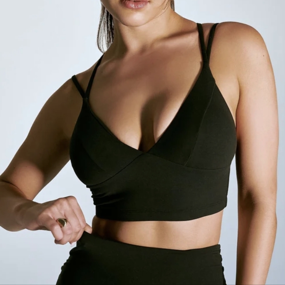 CXIX LuxLounge Black Strappy Long Line Padded Bralette - Picture 5 of 5